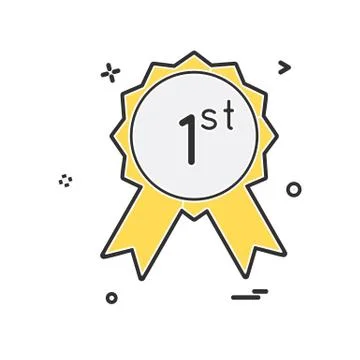 1st badge icon design vector Illustrazione stock