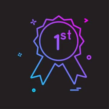 1st badge icon design vector Illustrazione stock
