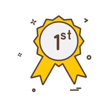 1st badge icon design vector Illustrazione stock