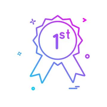 1st badge icon design vector Illustrazione stock