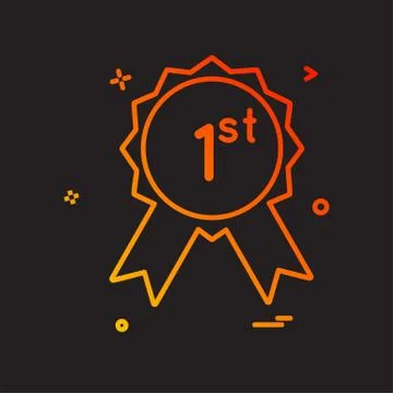 1st badge icon design vector Illustrazione stock