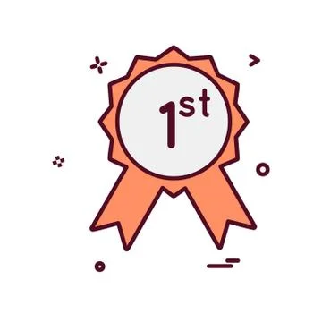 1st badge icon design vector Illustrazione stock