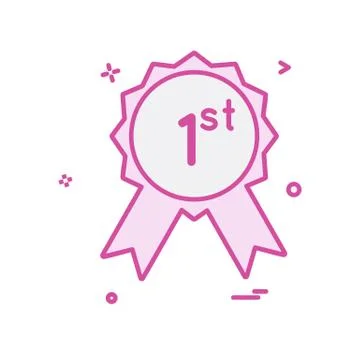 1st badge icon design vector Illustrazione stock