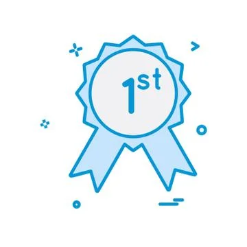 1st badge icon design vector Illustrazione stock