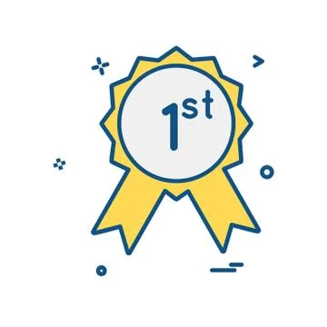 1st badge icon design vector Illustrazione stock