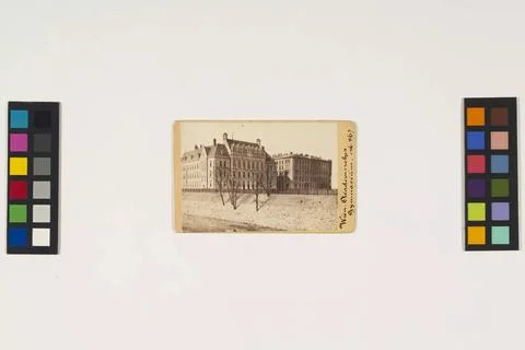 1st, Beethovenplatz 1 - Academic high school. Josef Carl Steuer ( 1872), p... Stock Photos