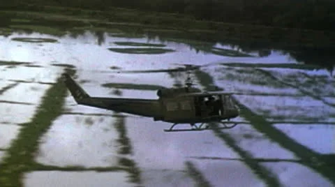 1st Cavalry Division, Huey in flight, Vietnam,1966 Video stock 24472482