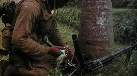 1st Cavalry Division, Loading M60, Vietnam Stock Footage 24491602