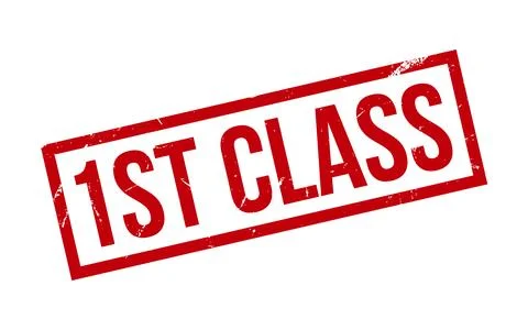 1st Class Rubber Stamp Seal Vector Stock Illustration