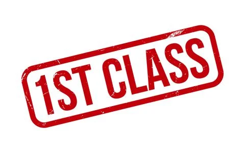 1st Class Rubber Stamp Seal Vector Stock Illustration