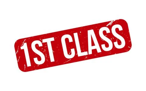 1st Class Rubber Stamp Seal Vector Stock Illustration