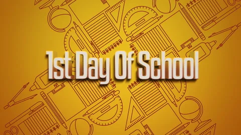 1st Day of School with school elements on paper Vídeos de archivo 168774402