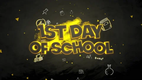 1st Day Of School with school elements and shapes Stock Footage 201588648