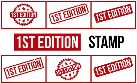 1st Edition Rubber Stamp set Vector Illustrazione stock