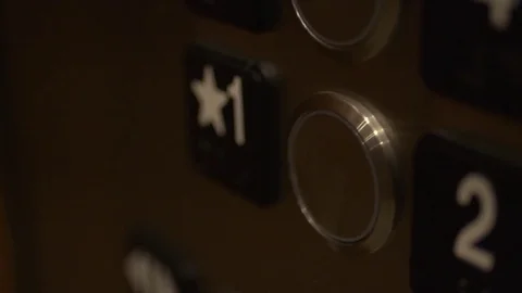 1st Floor Elevator Button Being Pushed Stock Footage 83525291