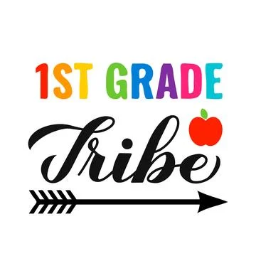 1st Grade tribe calligraphy hand lettering isolated on white. First day of .. Stock Illustration