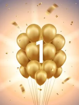 1st Year Anniversary Background Stock Illustration