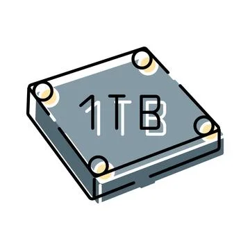 1tb hard drive data storage memory technology Stock Illustration