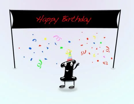 1th birthday party. Stock Illustration
