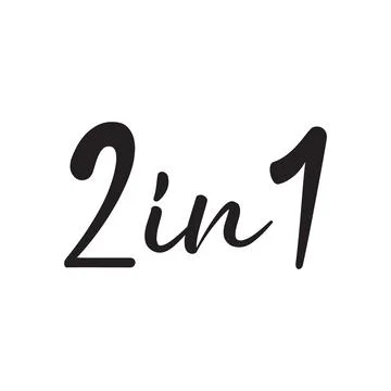 2 in 1 lettering design Stock Illustration