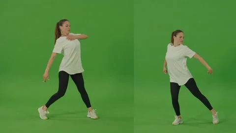 2-in-1 Split Green Screen Montage. Chroma Key. Multiple Split Screen Chroma Key. Stock Footage 224099409