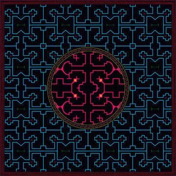 2 of 12 Shipibo Conibo artwork patterns HD set Stock Illustration
