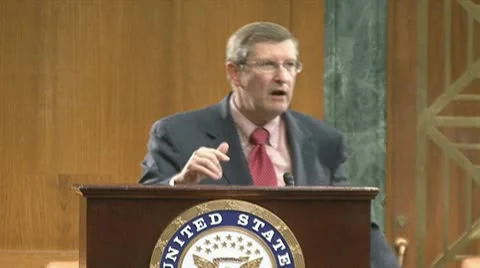 (2 of 2) Senator Kent Conrad on government debt Video stock 9428813