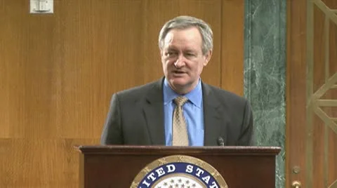 (2 of 2) Senator Mike Crapo on government debt Stock Footage 9423736