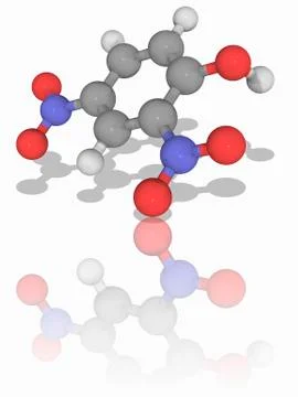2, 4-Dinitrophenol poison molecule Stock Illustration