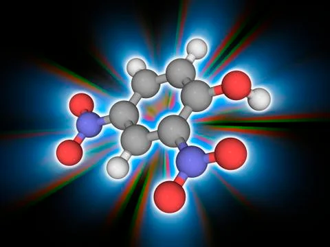 2, 4-Dinitrophenol poison molecule Stock Illustration