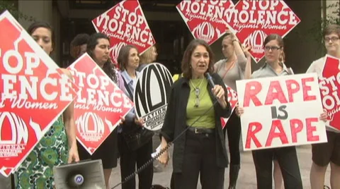 2 of 4 Protest against Dominique Strauss-Kahn/IMF Stock Footage 5295507