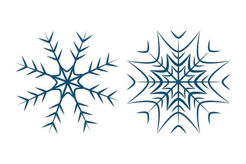 2 abstract patterned snowflakes. Design for poster, billboard, web or promo and Illustrazione stock