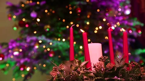 2 advent candles 動画素材 45454280