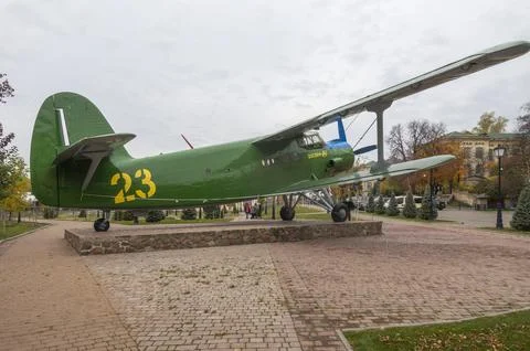 An-2 aircraft in the exposition of the State Polytechnic Museum in NTUU KPI 库存照片