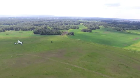 AN-2 aircraft flying Stock Footage 95772572