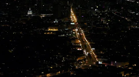 2 angles - night shots from twin peak 2 Stock Footage 37364068