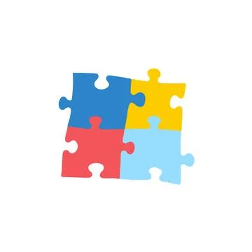 2 April world Autism Awareness Day colorful Puzzle icon. Stock Illustration