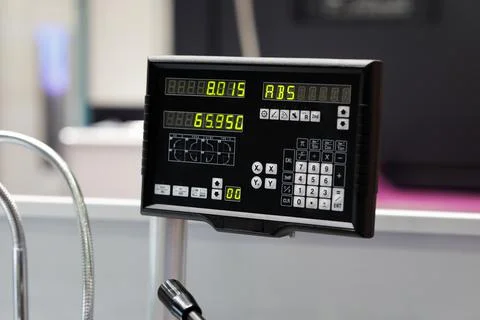 2 axis digital readout console for lathe machine Stock Photos