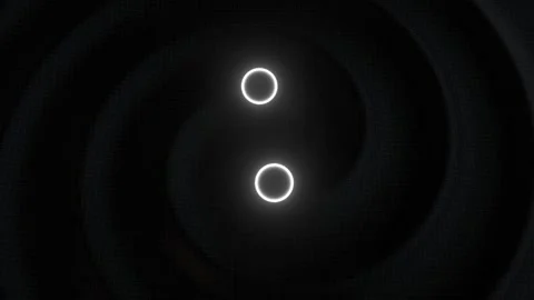 2 Black Hole System Gravity Field with Space Time Grid Top View Stock Footage 348509366