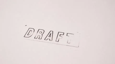 2 Black outline draft stamp inscription on white paper Stock Footage 270339852