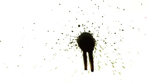 2 blots. Spray, liquid, paint. Stock Footage 52939588