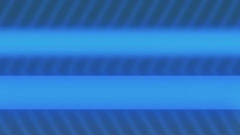 2 blue neon columns and 2 neon triangles moving around them from left to right Video stock 127364553