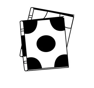 2 book black and white design. original vector drawing artwork Stock Illustration