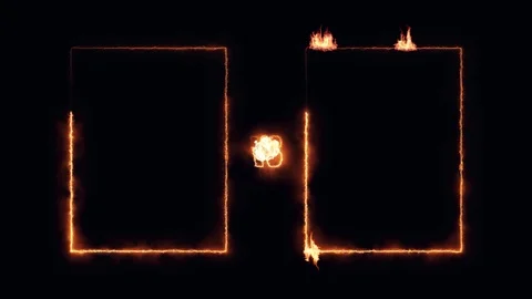 2 Burning Frames with Versus 3D Text Graphic Image Stock Footage 114499940