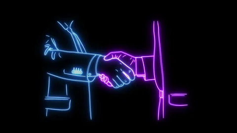 2 business men neon render Stock Footage 241517353