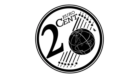 2 cent euro vector design animation Stock Footage 286790913