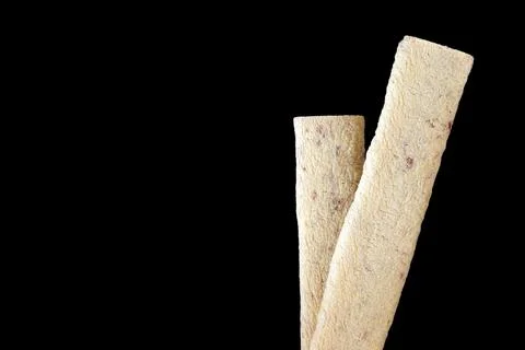 2 Cherry Night Crisp Bars on Black Background. Stock Photos