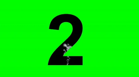"2" Chromakey Green Screen Animated Fire Snow Water Explosion Lettering 動画素材 132861
