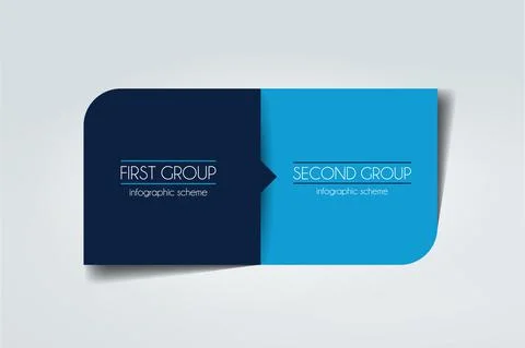 2 Circle connected 3D infographic. Two labels. Vector template. Stock Illustration