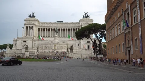  2 clips in 1. Vittorio Emanuele || monument. Rome, Italy. Stock Footage 94993034